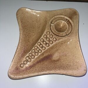 1960's - 1970's MCM Ashtray Stanford Sebring USA Pottery 724-D with Cup Holder.